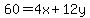 60=4x%2B12y