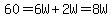 60=6W%2B2W=8W