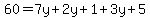 60=7y%2B2y%2B1%2B3y%2B5