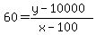 60+=+%28y+-+10000%29+%2F+%28x+-+100%29