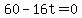60+-+16t+=+0