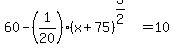 60-%281%2F20%29%28x%2B75%29%5E%283%2F2%29=10