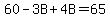 60-3B%2B4B=65
