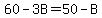 60-3B=50-B