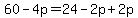 60-4p=24-2p%2B2p