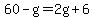 60-g=2g%2B6