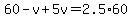 60-v%2B5v=2.5%2A60