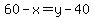 60-x=y-40