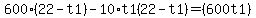 600%2822-t1%29-10%2At1%2822-t1%29=%28600t1%29