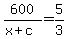 600%2F%28x%2Bc%29=5%2F3