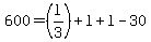 600=%28l%2F3%29%2Bl%2Bl-30