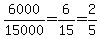 6000%2F15000=6%2F15=2%2F5