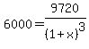 6000=9720%2F%281%2Bx%29%5E3
