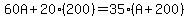 60A%2B20%28200%29=35%28A%2B200%29