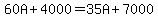 60A%2B4000=35A%2B7000