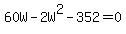 60W-2W%5E2-352+=+0