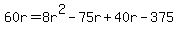 60r=8r%5E2-75r%2B40r-375