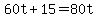 60t+%2B+15+=+80t