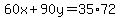 60x%2B90y=35%2A72
