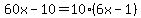 60x-10=10%286x-1%29