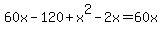 60x-120%2Bx%5E2-2x=60x