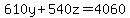 610y%2B540z=4060