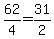 62%2F4=31%2F2
