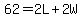 62=+2L+%2B+2W
