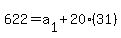 622+=+a%5B1%5D+%2B+20%2831%29