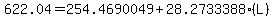 622.04=254.4690049%2B28.2733388%28L%29