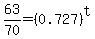 63%2F+70=%280.727%29%5Et