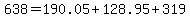 638=190.05%2B128.95%2B319