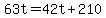 63t=42t%2B210