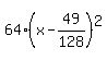 64%28x-49%2F128%29%5E2%29=1121%2F256