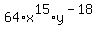 64%2Ax%5E15%2Ay%5E%28-18%29