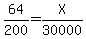 64%2F200+=+X%2F30000