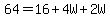 64=16%2B4W%2B2W
