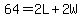 64=2L%2B2W
