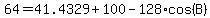 64=41.4329%2B100-128%2Acos%28B%29