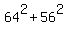64%5E2+%2B+56%5E2+