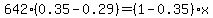 642%280.35-0.29%29=%281-0.35%29x