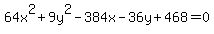 64x%5E2+%2B+9y%5E2+-+384x+-+36y+%2B+468+=+0