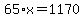 65%2Ax=1170