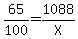 65%2F100=1088%2FX