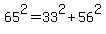 65%5E2+=+33%5E2+%2B+56%5E2