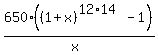 650%28%281%2Bx%29%5E%2812%2A14%29-1%29%2F%28x%29