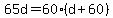 65d=60%28d%2B60%29