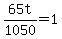 65t%2F1050+=+1