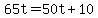 65t+=+50t+%2B+10