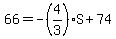 66=-%284%2F3%29S%2B74